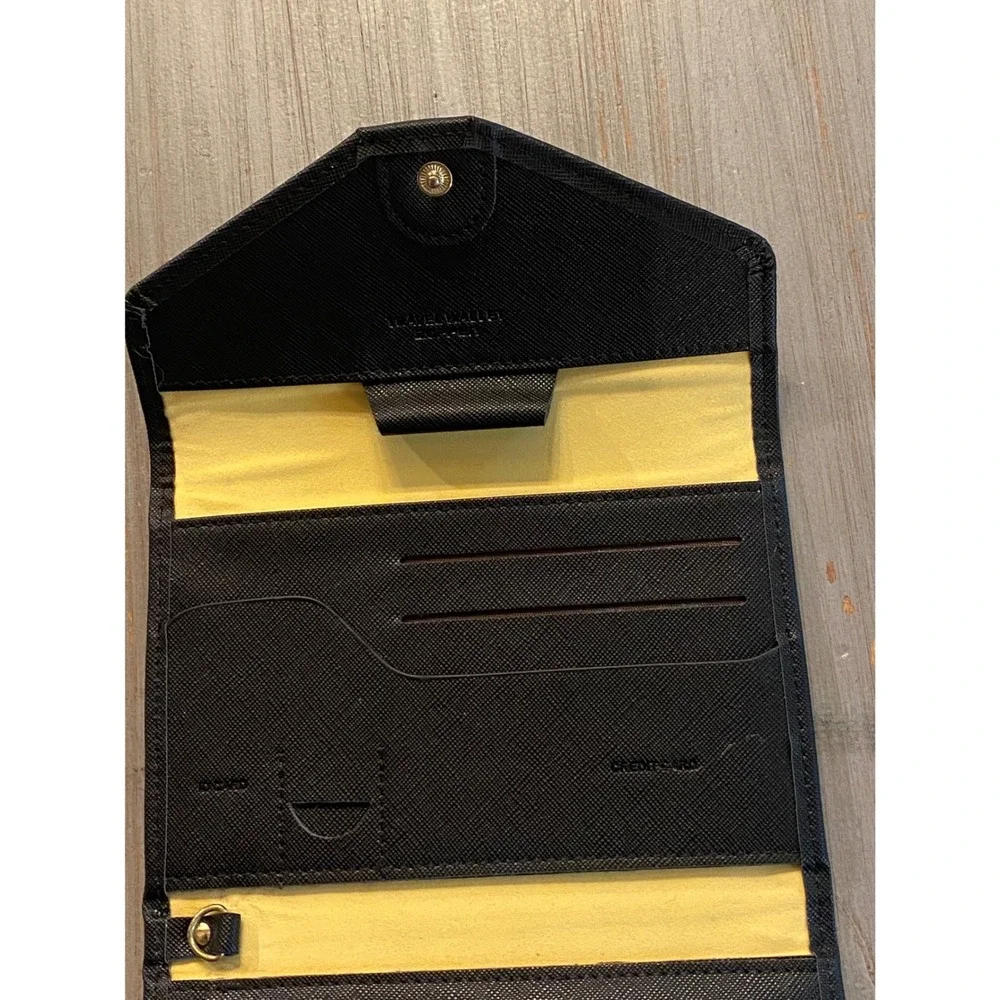 Zoppen Black Saffiano Faux Leather Travel Wallet Passport Holder Organizer